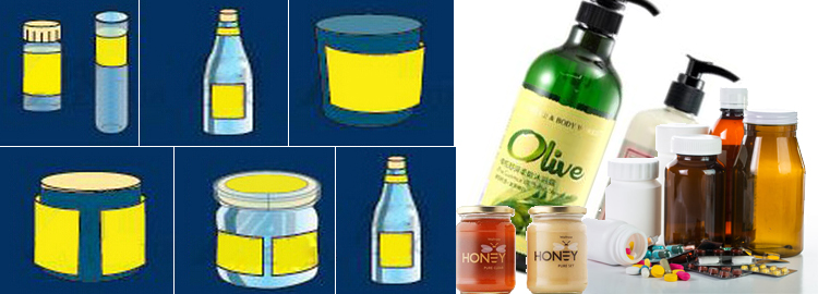 T Jenis Vertikal Mesin Pelabelan Kontainer Bulat Otomatis