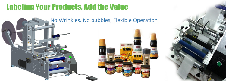 T Jenis Vertikal Mesin Pelabelan Kontainer Bulat Otomatis